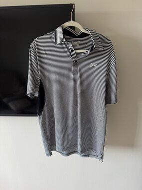 Under Armour Men’s Black & White Striped Polo